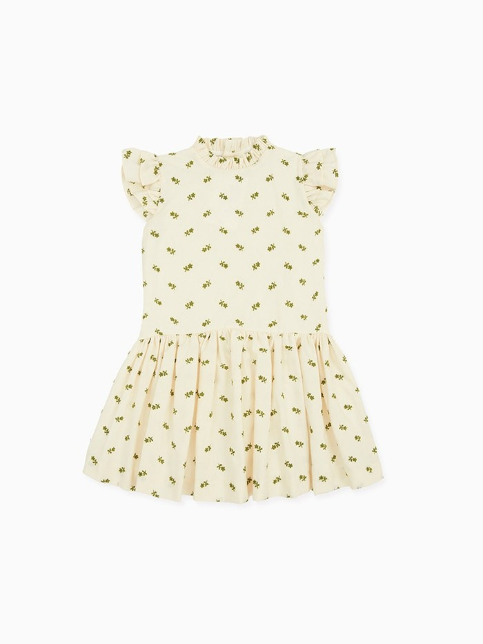 White Rita Girl Embroidered Dress | La Coqueta
