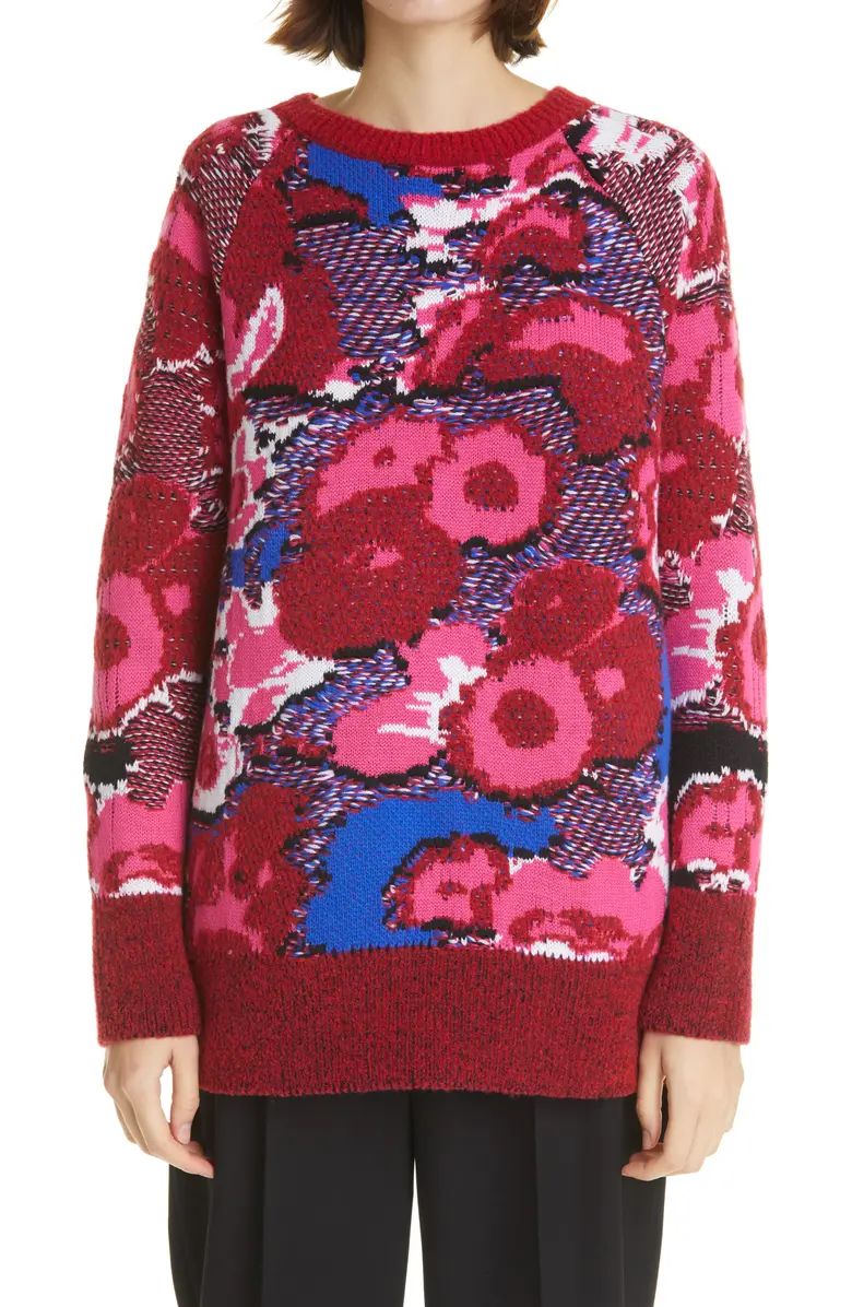 Floral Jacquard Wool Blend Sweater | Nordstrom