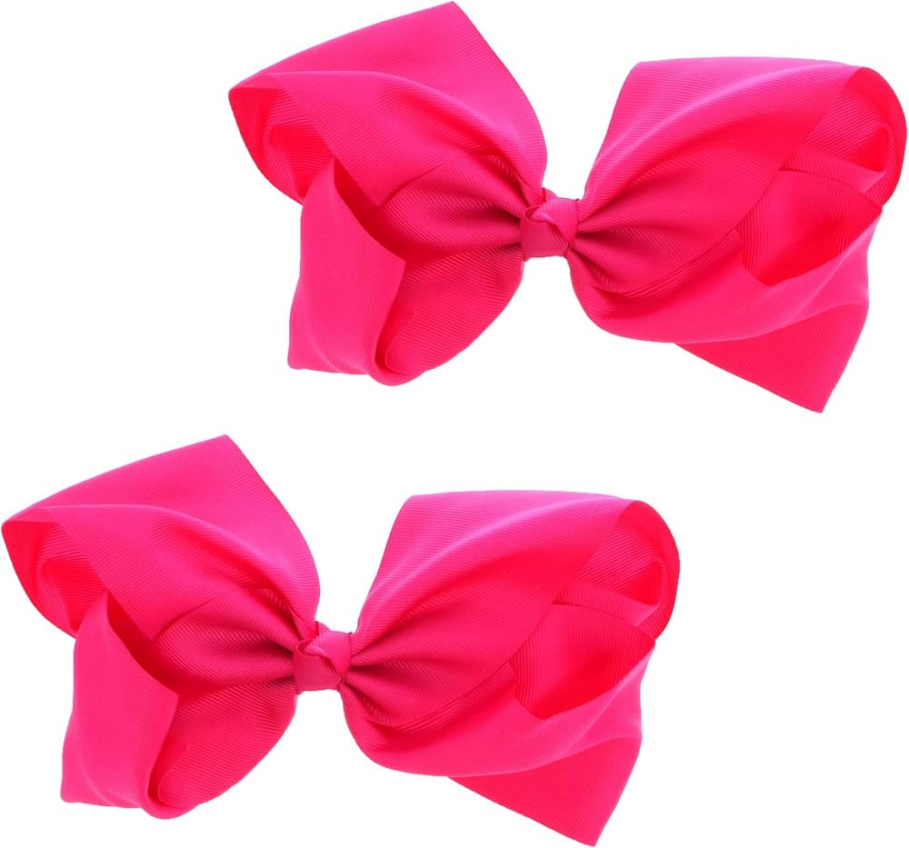 3 Inch Grosgrain Bow for Little Girls- Set of 2 (Hot Pink) | Amazon (US)
