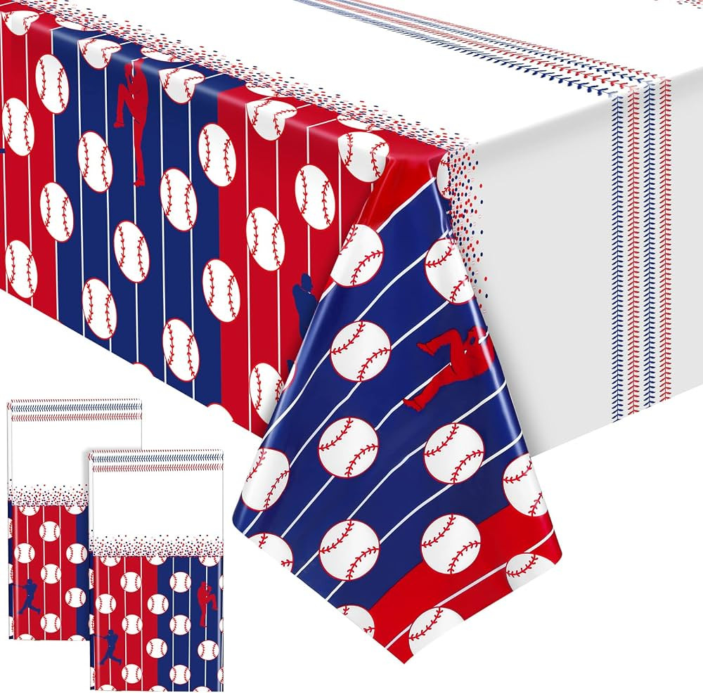 durony 2 Pieces Baseball Tablecloth Plastic Baseball Table Cover Baseball Theme Party Supplies Wa... | Amazon (US)