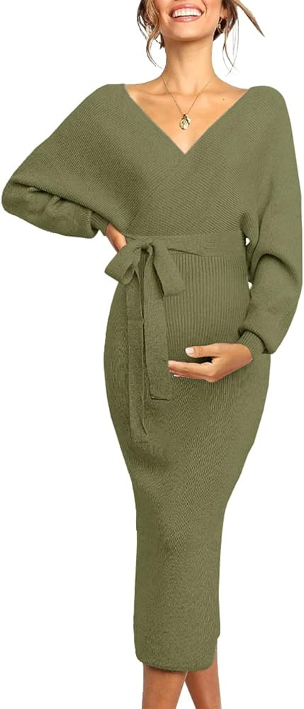 Chang Yun Maternity Nursing Dress Sweater Dress for Women Wedding Guest Dress Baby Shower Materni... | Amazon (US)