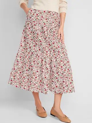 Floral-Print Tiered Button-Front Maxi Skirt for Women | Old Navy (US)