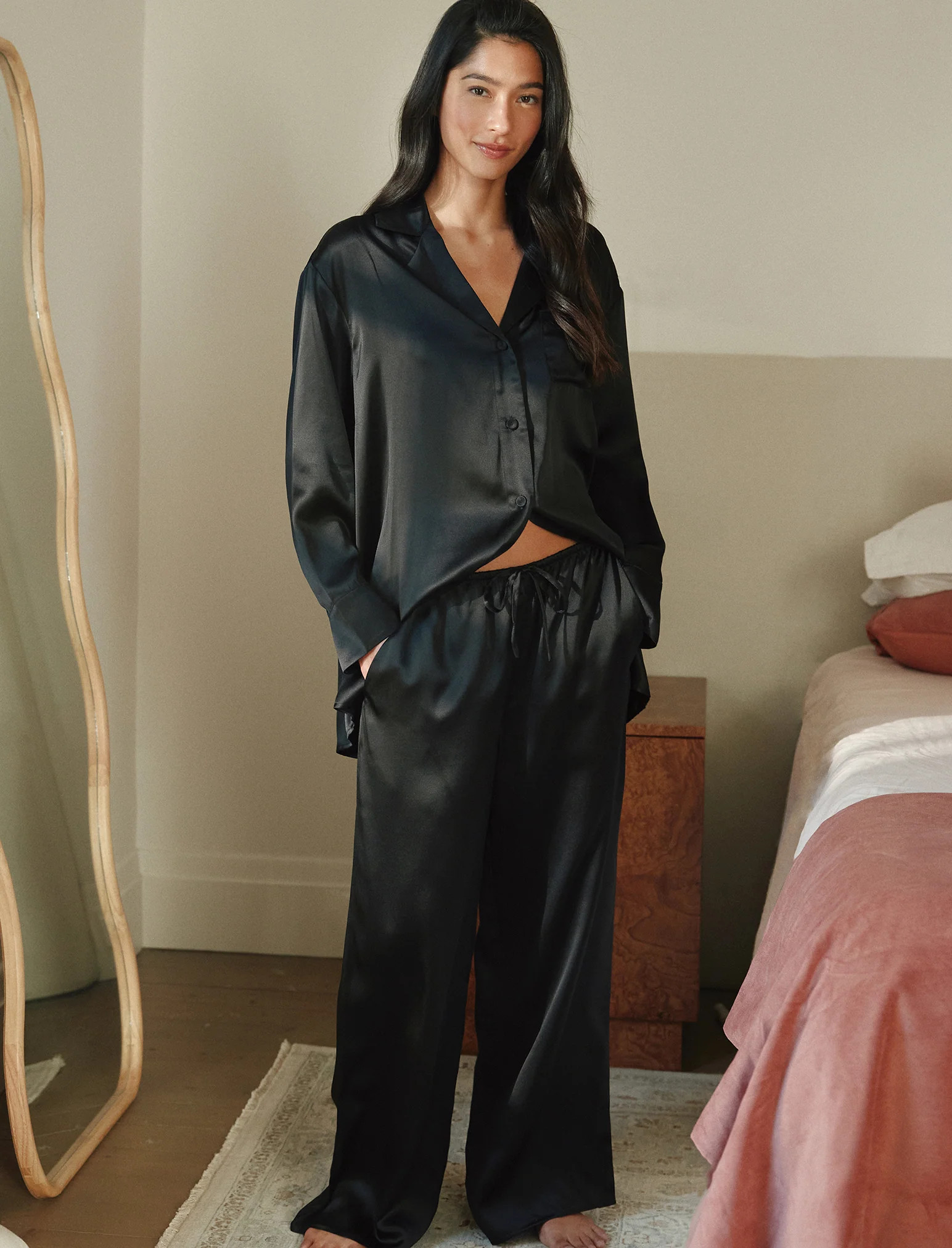Pure Silk Wide Leg Pant | Papinelle Sleepwear US