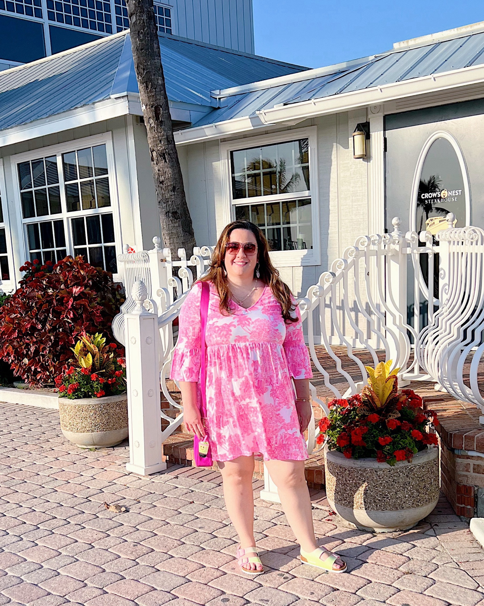 Lilly Pulitzer pink and white toile print dress 🩷

Vacation dress, preppy outfit, pink crossbody bag, Birkenstocks, casual outfit, pink sunglasses 

#LTKMidsize #LTKSeasonal #LTKStyleTip