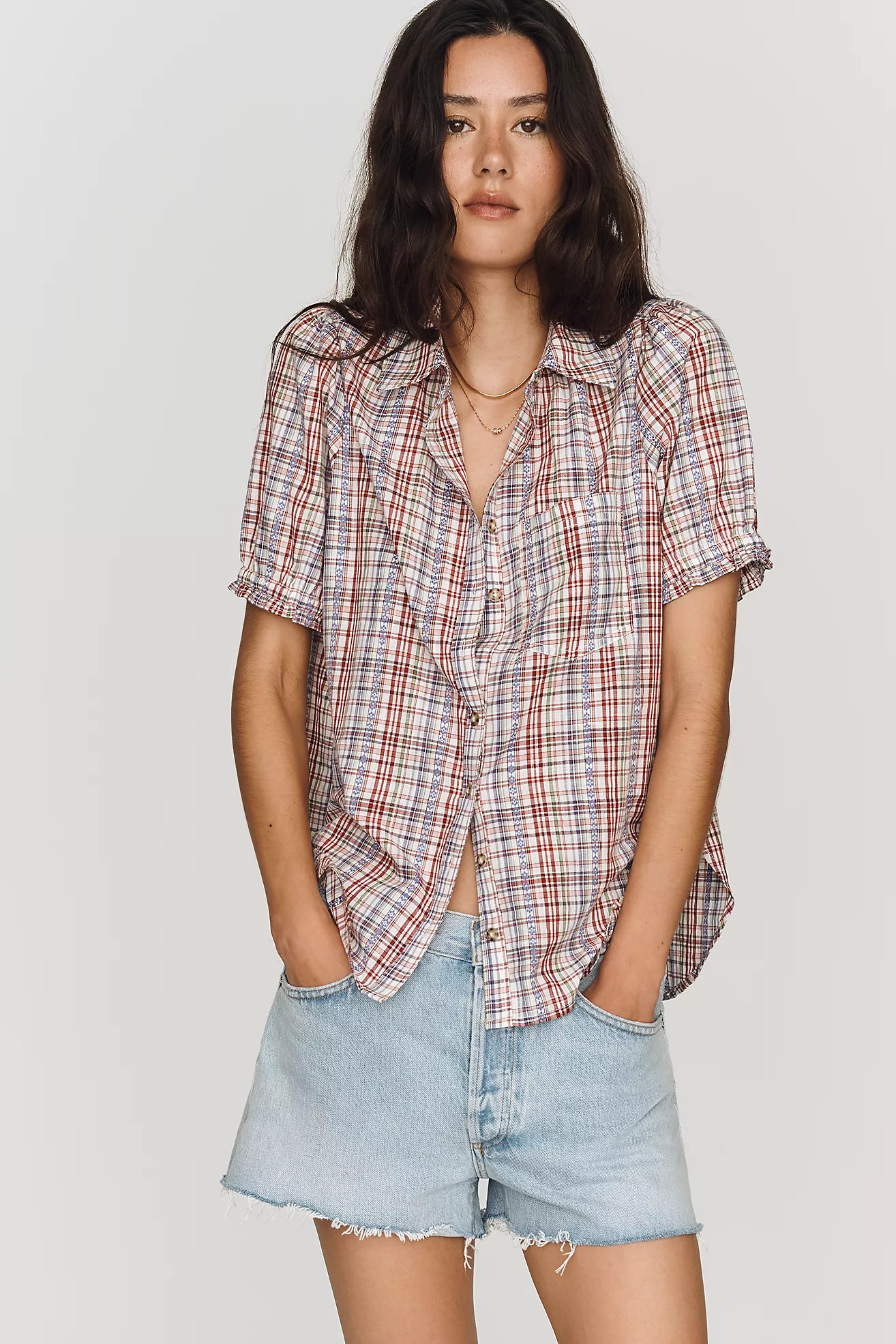Pilcro Aly Puff-Sleeve Blouse | Anthropologie (US)