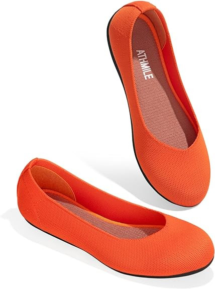 ATHMILE Women's Flat Ballet Shoes Knit Flat Shoes for Women Round Toe Slip on Women Flats for Dre... | Amazon (US)