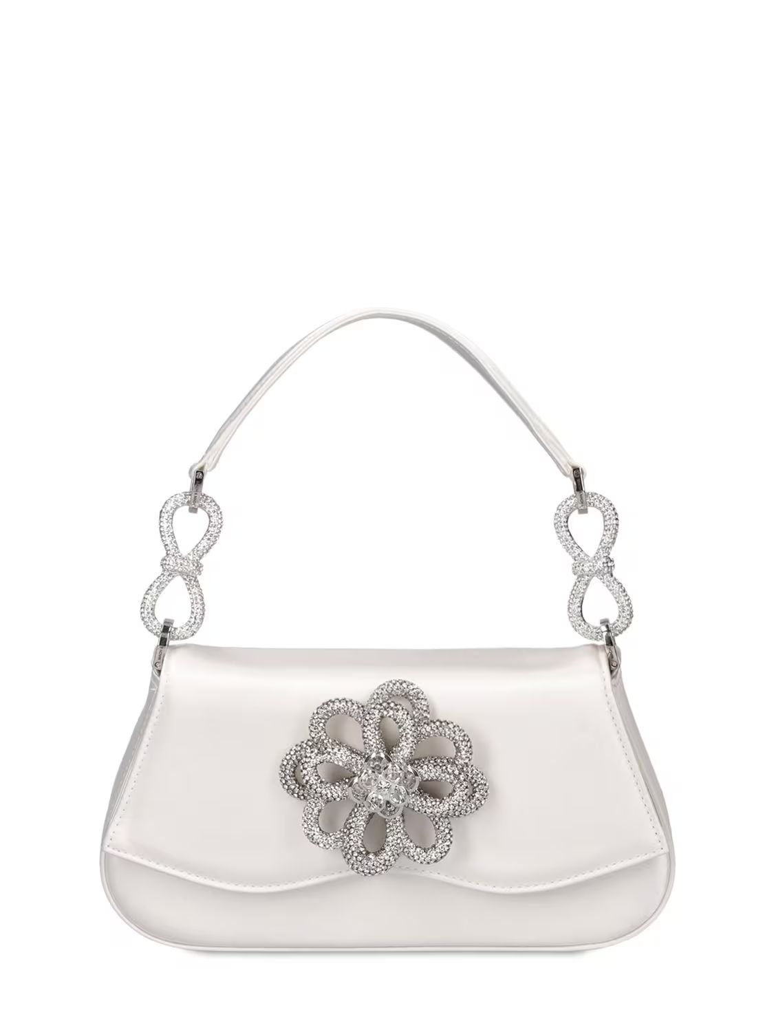 Mach & Mach - Flower satin top handle bag - White | Luisaviaroma | Luisaviaroma