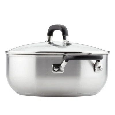 KitchenAid Stainless Steel Casserole with Lid, 4-Quart, Brushed Stainless Steel | Wayfair North America