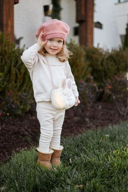 My little French bébé 💗 Wearing the cutest sweater set from @feltmanbrothers and beret & purse are @zarakids 

#LTKfindsunder100 #LTKkids