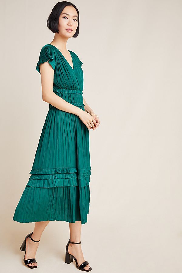 Sereia Pleated Midi Dress | Anthropologie (US)