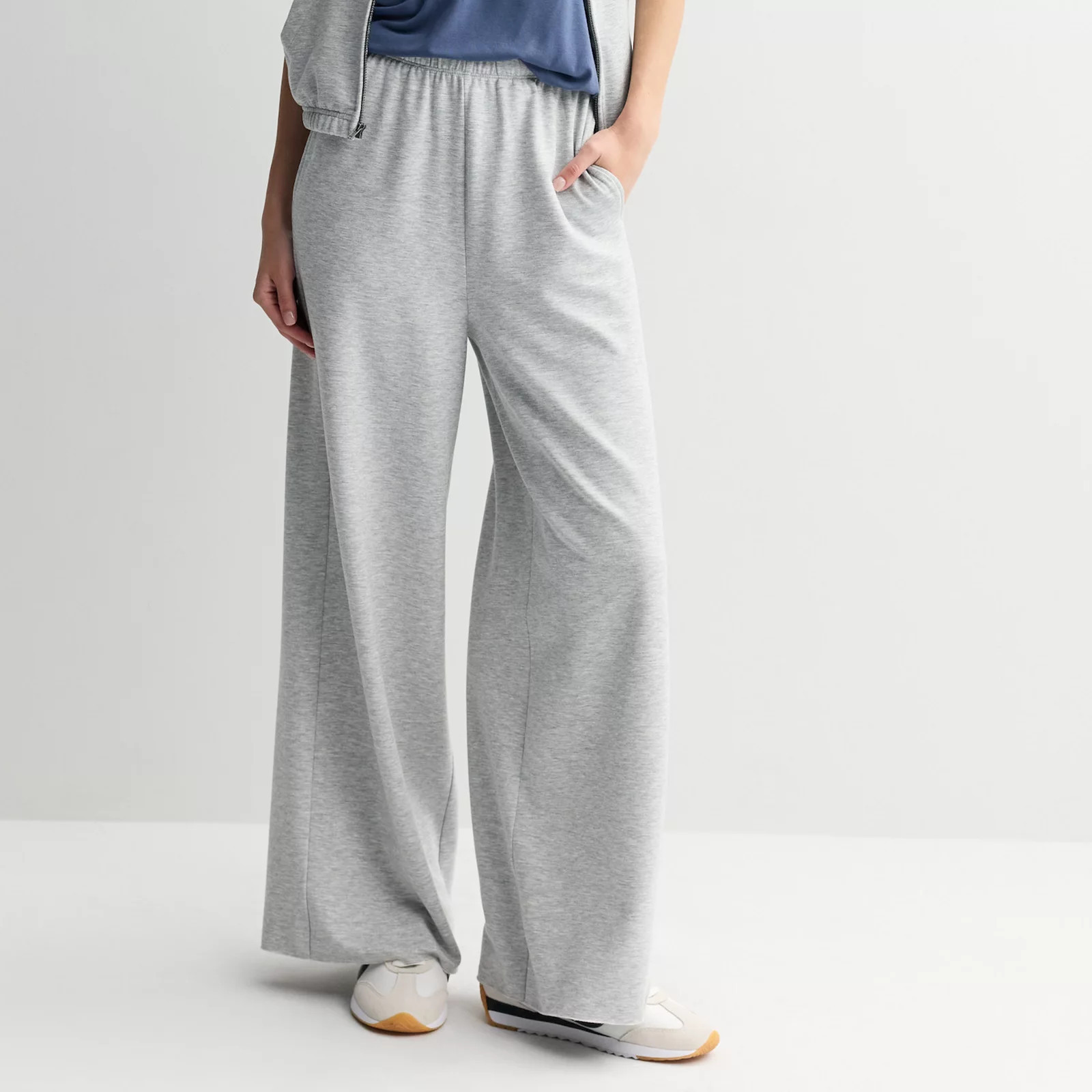 Juniors' SO® Bouncy Fleece Wide Leg Pants, Girl's, Size: Small, Gray Fox Grey | Kohl's