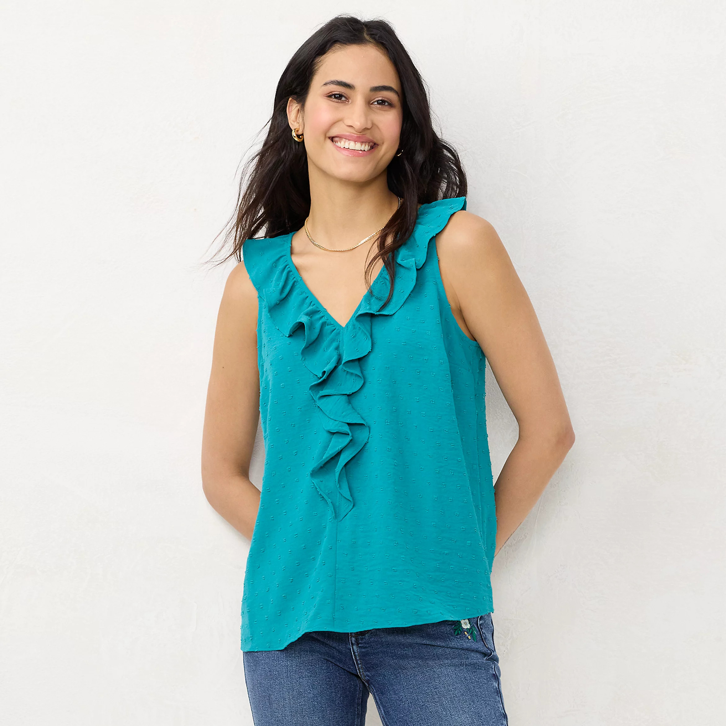 Women's LC Lauren Conrad Cascading Ruffle Tank | Kohls | Kohl's