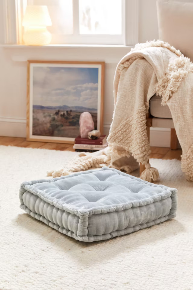 Ruthie Velvet Floor Pillow | Urban Outfitters (US and RoW)