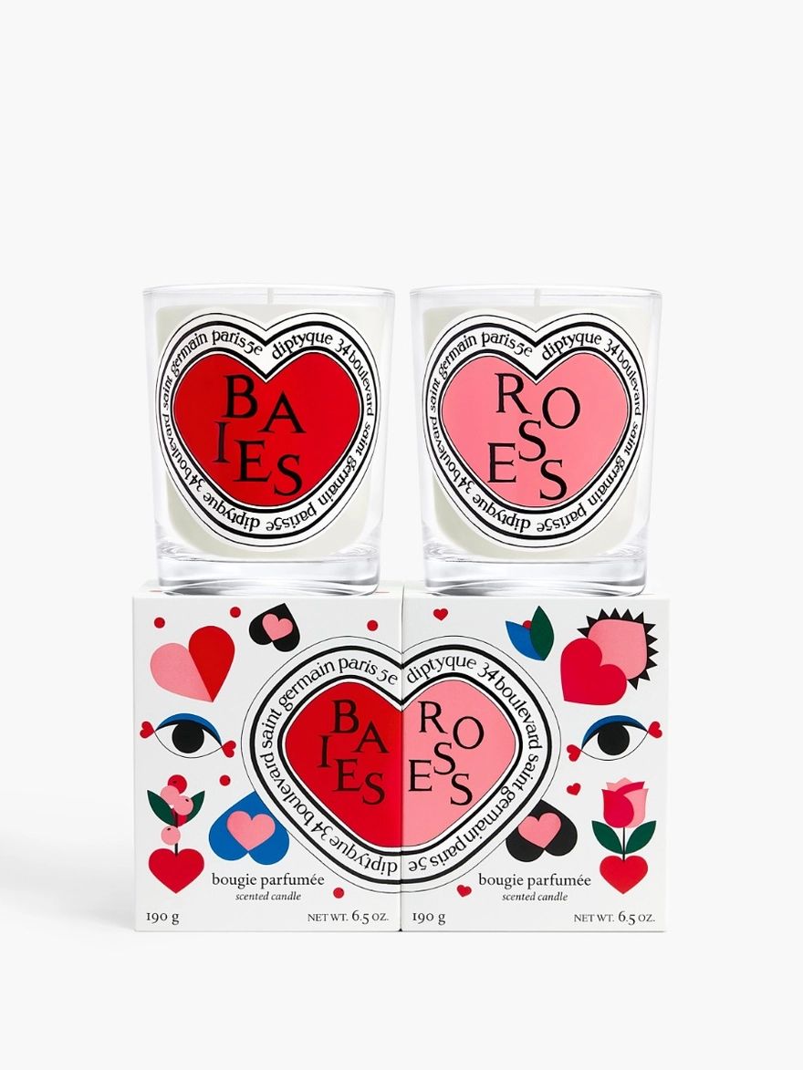 Baies (Berries) and Roses Duo
            Classic Candles (Valentine’s Day Edition) | diptyque (US)