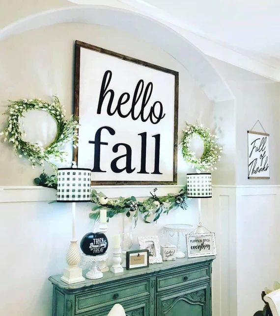 Hello Fall Framed Farmhouse Sign | Etsy | Etsy (US)