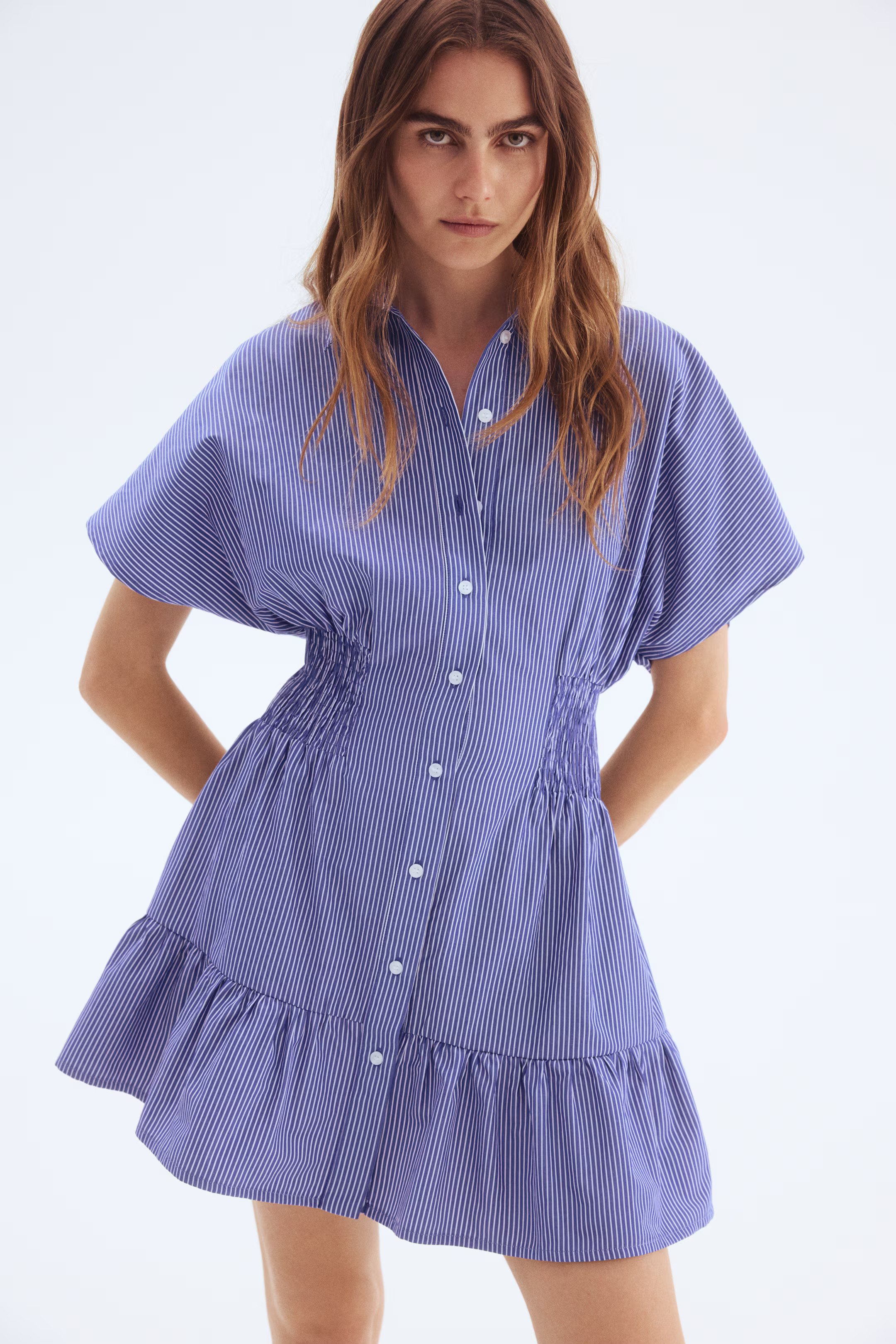 Smocked-Waist Shirt Dress | H&M (US + CA)