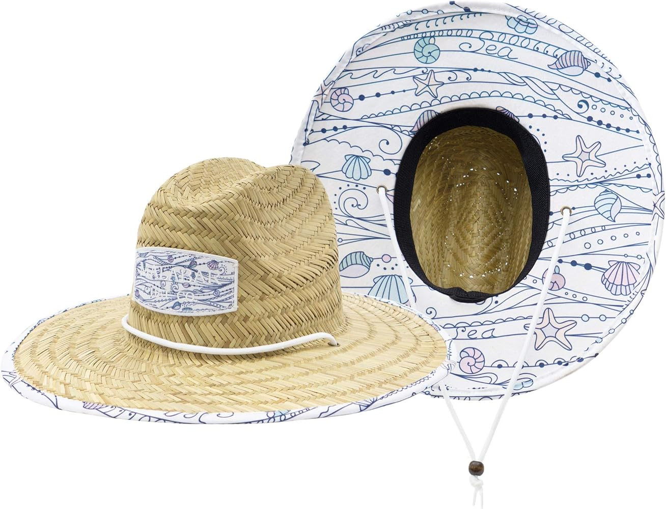 Malabar Straw Sun Hat - Wide Brim for Kids with Adjustable Chin Cord for Beach, Fishing, Boating ... | Amazon (US)