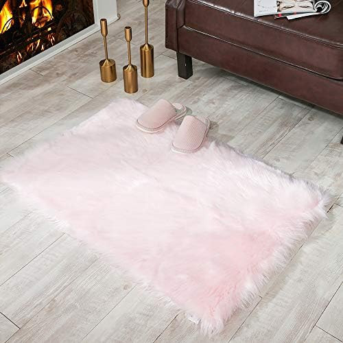 Carvapet Fluffy Shaggy Soft Faux Sheepskin Fur Area Rugs Floor Mat Chair Sofa Cover Beside Carpet... | Amazon (US)