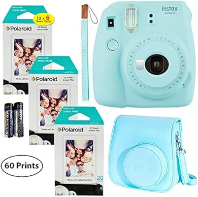 Fujifilm Instax Mini 9 Instant Camera (Ice Blue),6 x Packs 10 Prints Instant Film (60 Sheets) and... | Amazon (US)