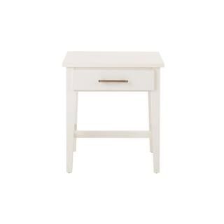 Home Decorators Collection Bellamy Rectangular Ivory Wood 1 Drawer End Table (20 in. W x 22 in. H... | The Home Depot