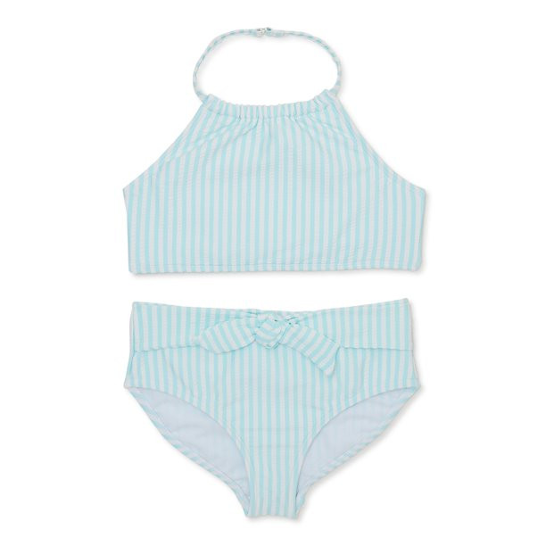 Wonder Nation Girl's Striped Halter Bikini, 2-Piece, Sizes 4-18 | Walmart (US)