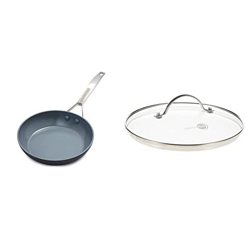 GreenPan Paris Pro Hard Anodized Healthy Ceramic Nonstick, 8" Frying Pan Skillet (Grey) Glass Lid with Stainless Steel Handle, 8" | Amazon (US)