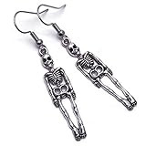 Skeleton Halloween Earrings - Long Tibetan Charms on Nickel free Silver Tone Hooks | Amazon (US)
