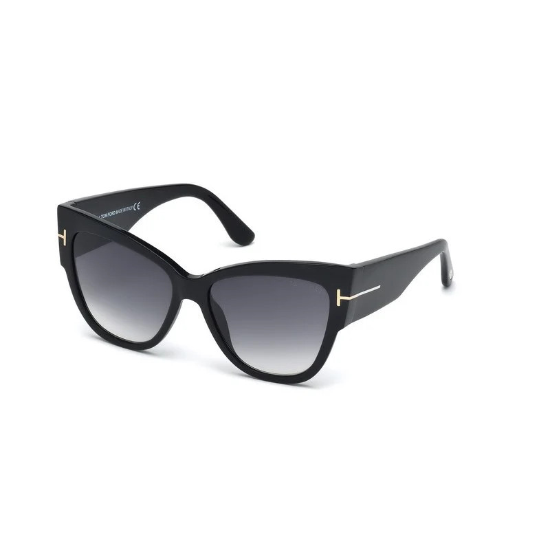 Women's Tom Ford Anoushka Ft0371 01B Sunglasses in Shiny Black | Size 57 | LOZURI