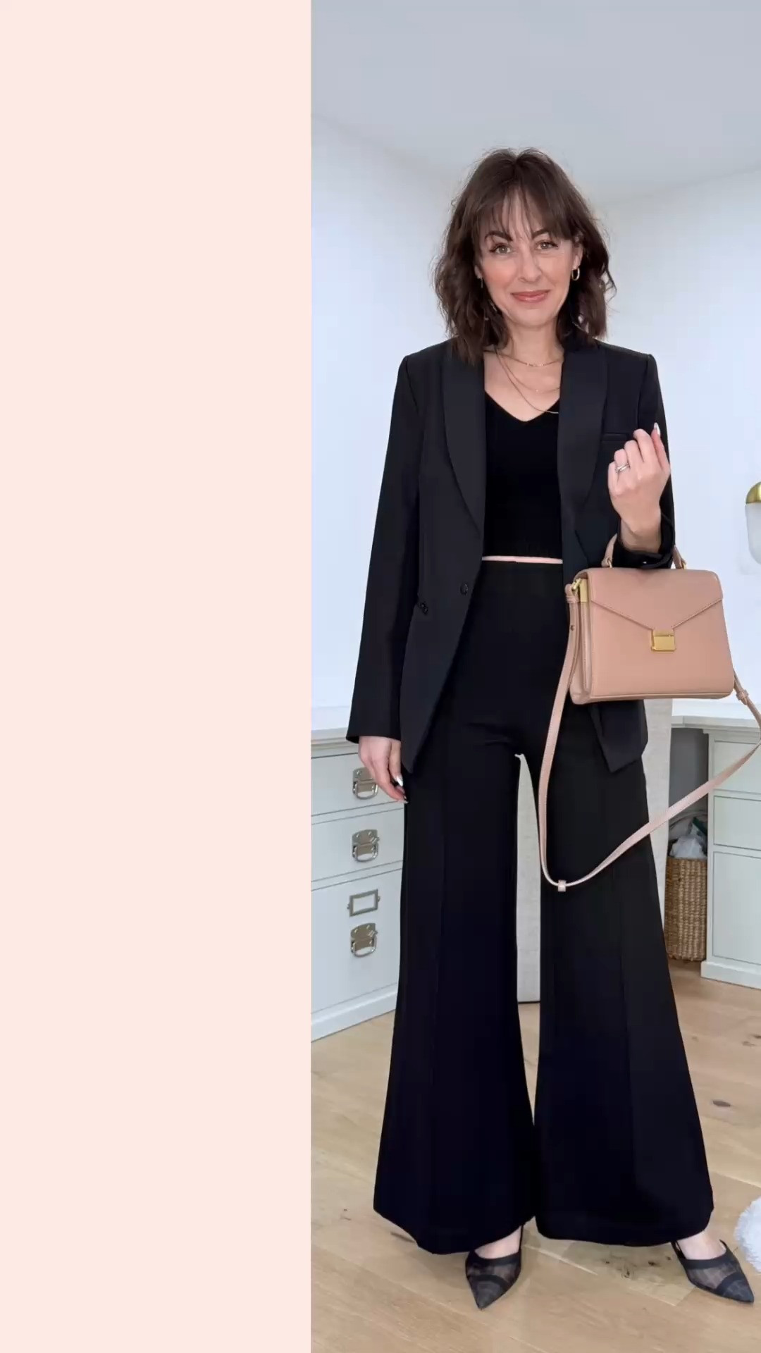 I can't believe these pants. I've been looking for pants like this for a long time. I just can't get over how nice they are for under $50. Here are three staple styles I shared during Coffee in My Closet this week.These are the ones I was wearing. 

It started with these slim black pants with fun kick slit in the back. They are identical to some VINCE sold a few years ago and I featured in several of my capsule wardrobes. 

I'm 5'4" and had on an xs in the 30" length ultra-wide pants. I've been searching for a high waist style that sucks you in and looks good with a "cropped" top. I have lots of skirts that do, but I'm pickier with pants. They also come cropped. 

If you prefer a traditional flare leg try these with belt loops and flattering butt pockets. They pull on!
 

 #LTKWatchNow