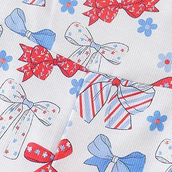 Noubeau Toddler Kids Baby Girl Fourth of July Outfits American Flag Bell-Bottom Romper One-Piece ... | Amazon (US)