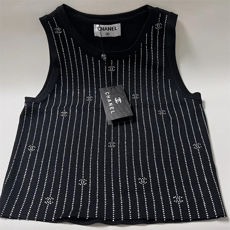 Dupe Cha-nel Pra-da Di-or Summer Vest Women Tank Top black white SML Fashion Clothing With Dust O... | DHGate