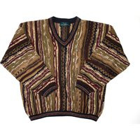 Tundra M Unique Colorful Mens Sweater, Medium Mercerised Cotton Hip Hop V Neck Coogi Multicolor Bold | Etsy (US)