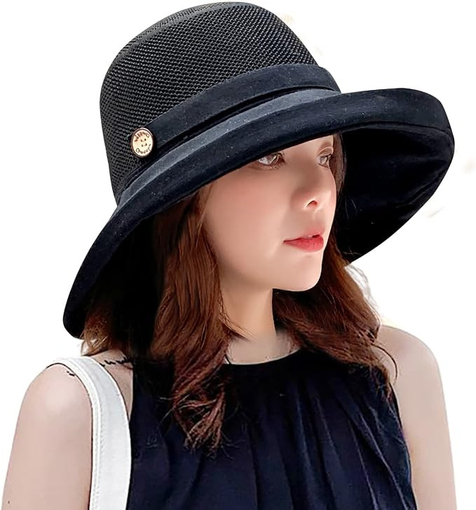 Women Wide Brim Sun Hats Metal Wired Edge Summer UV Protection Beach Fishing Hat for Hiking Garde... | Amazon (US)