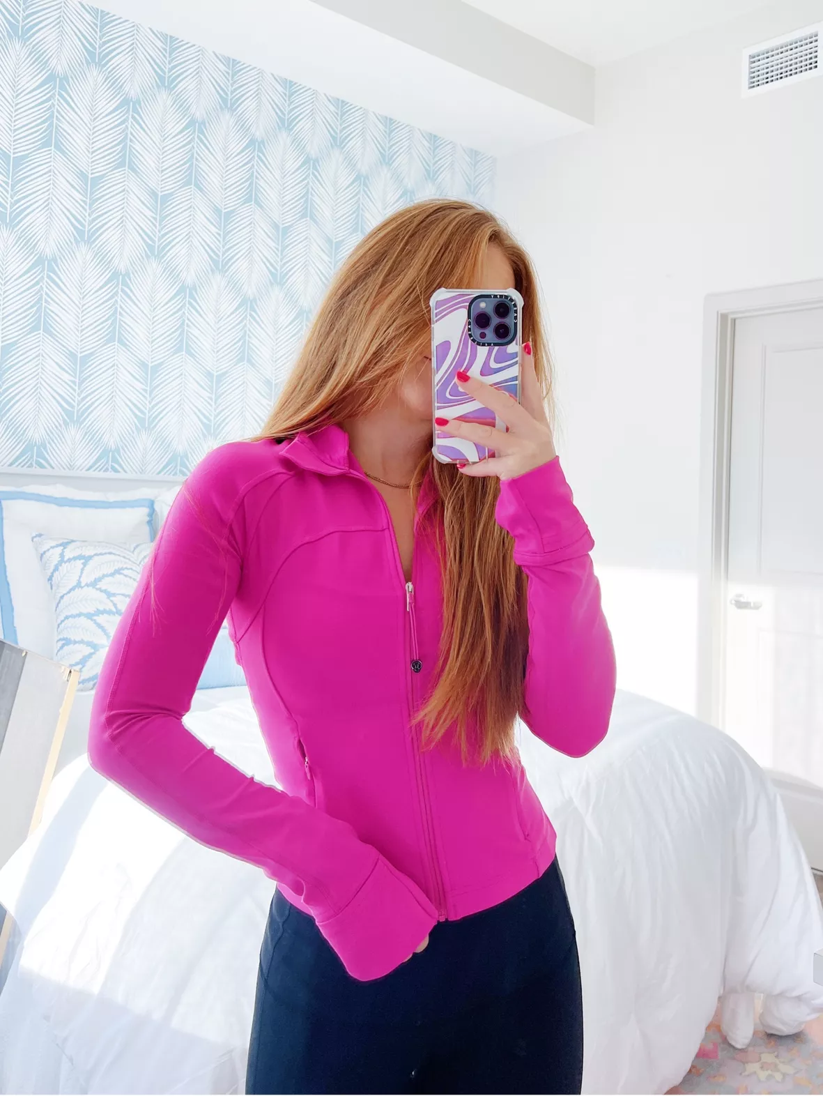 I am loving the Align High Neck Tank 💜 Size 4 Pink Mauve, Black Align  Leggings, layered with the tna Waffle Zip Hoodie in Dune Blue xxs :  r/lululemon