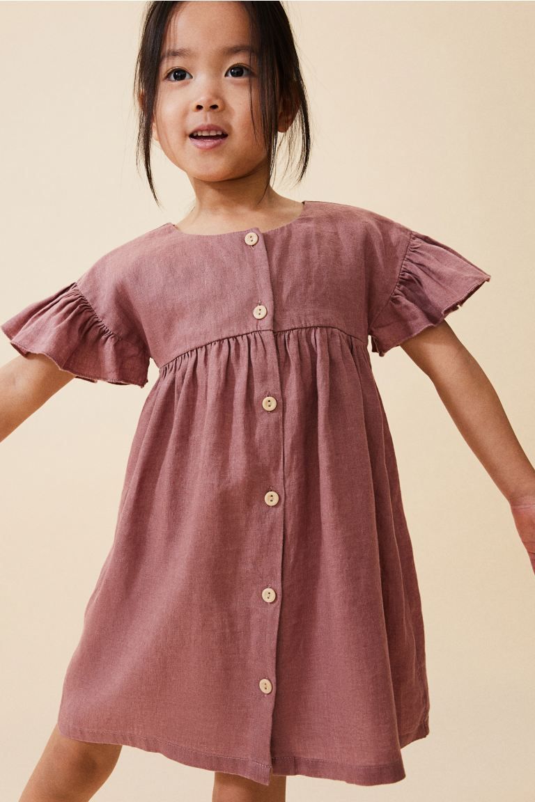 Flutter-sleeved Linen Dress | H&M (US + CA)