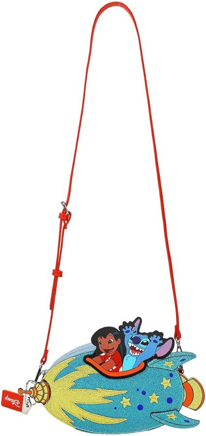 Lilo & Stitch Rocketship Women's Novelty crossbody bag With Glitter Fabric | Amazon (US)