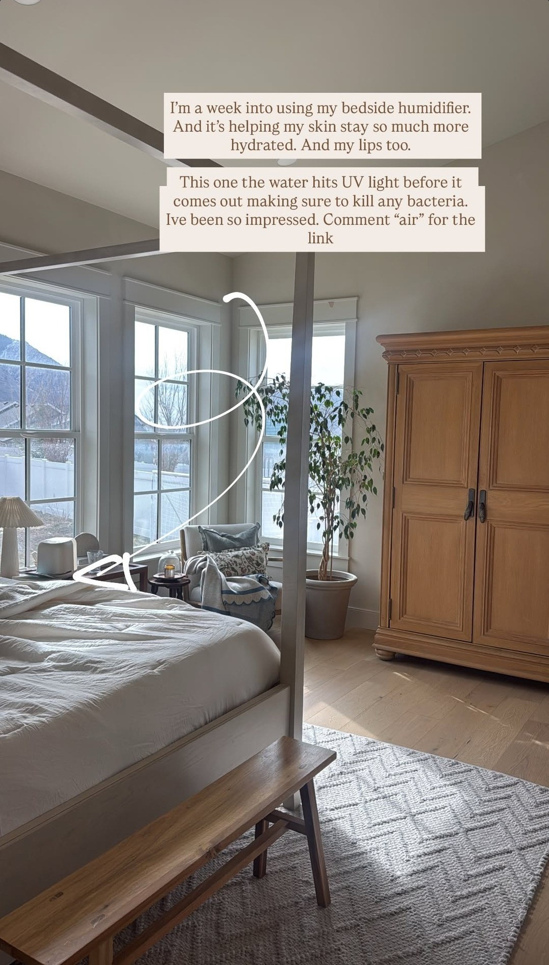 I seriously love my bedside humidifier. It's been helping my skin and lips stay so much more hydrated. The water hits UV light before it comes out making sure to kill any bacteria. I'm so impressed with it!!  

 #LTKdayinmylife