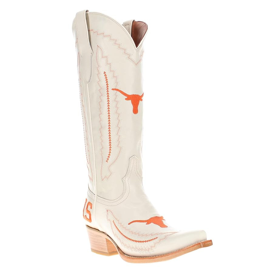 Vaccari Women's Naomi Genuine Leather NCAA League Embroidery Snip Toe Cowgirl Boots | Amazon (US)