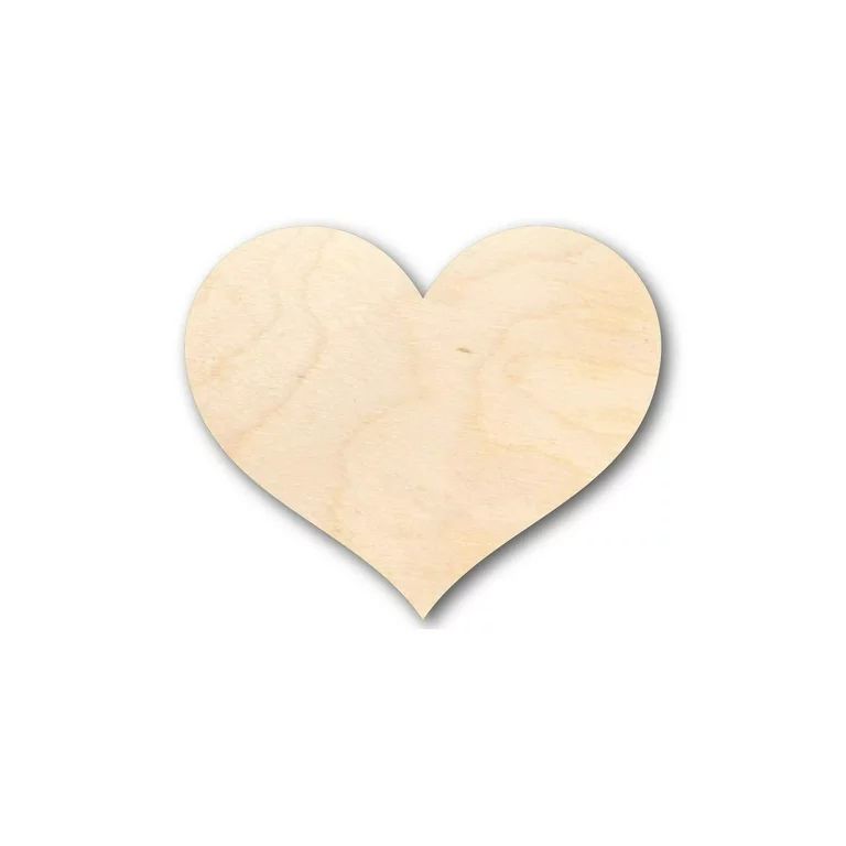 Unfinished Wooden Round Classic Heart Shape up to 24" DIY Valentines Day Wedding Shower 14" / 1/4... | Walmart (US)