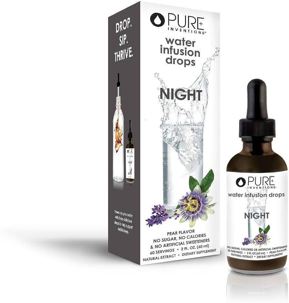 Pure Inventions Night - Pear Flavored - Water Infusion Drops - No Sugar, Calories, or Artificial ... | Amazon (US)