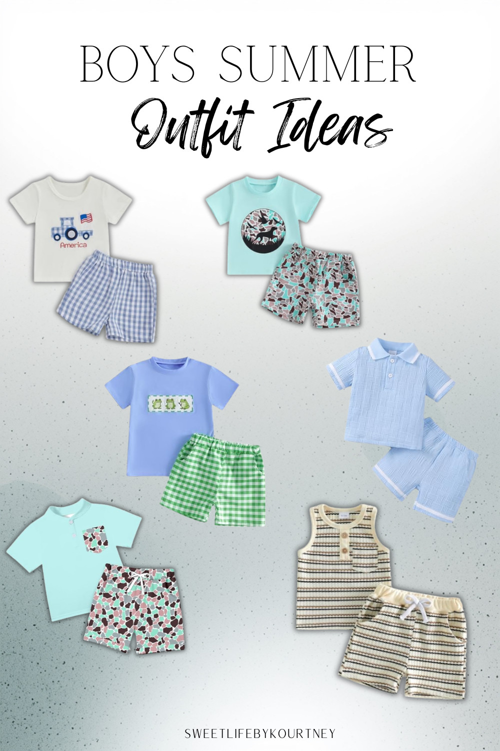 Boys summer outfit ideas for easy warm-weather days ☀️ Cute sets for playdates, vacation, family photos, and everyday summer style. #LTKFinds #BoysSummerStyle #ToddlerBoyOutfit #KidsFashion #SummerOutfits #SweetLifeByKourtney 

 #LTKmomlife #LTKSeasonal #LTKKids