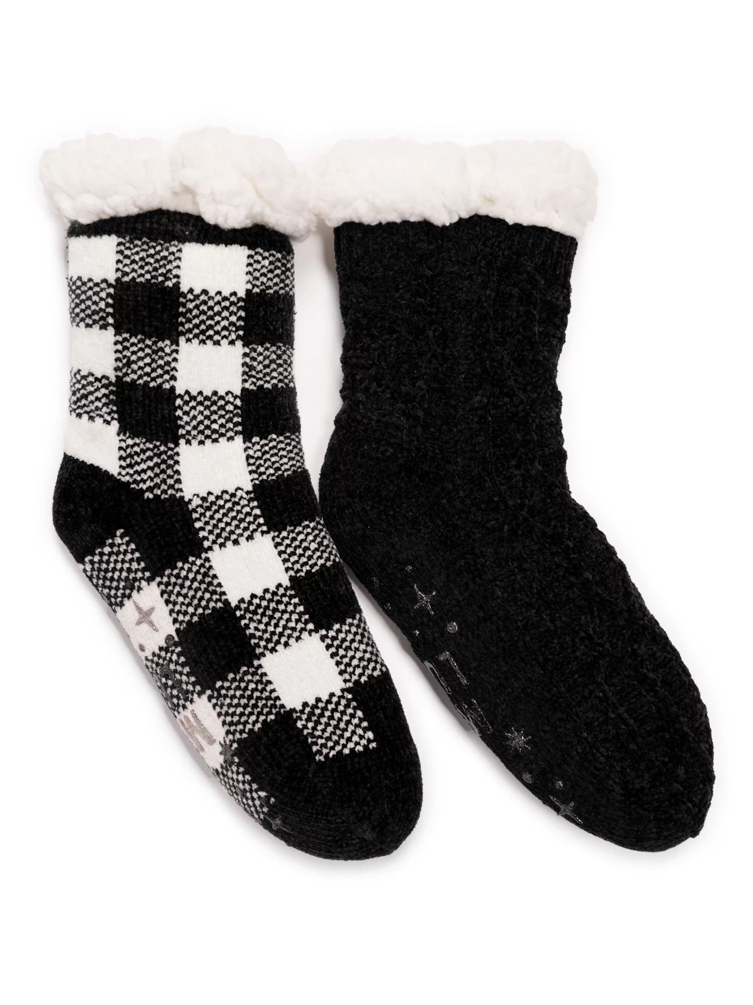 Muk Luks Women's Fuzzy Chenille Plush Lined Cabin Socks, 2-Pack, Sizes S-XL | Walmart (US)