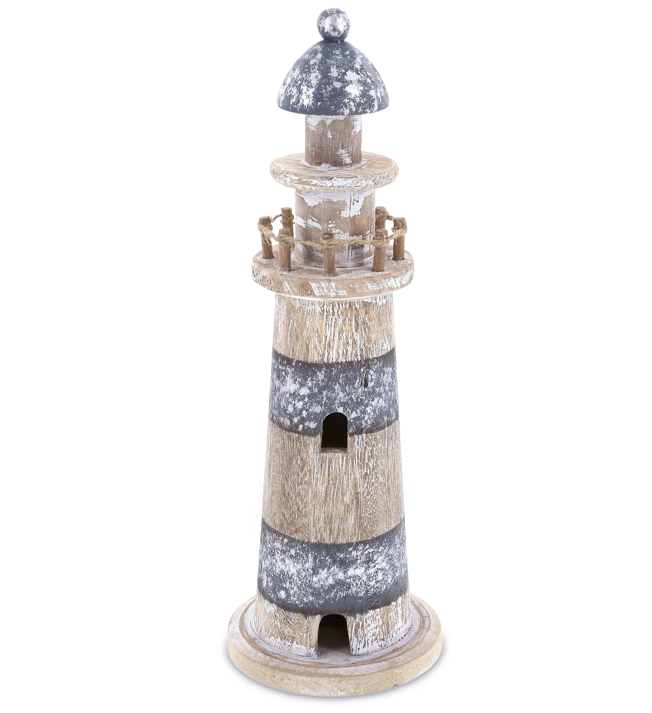 CoTa Global Silver Sea Lighthouse - Handmade Distressed Wooden Lighthouse Decoration, Decorative ... | Walmart (US)