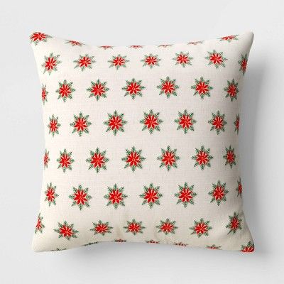 Poinsettia Square Throw Pillow - Christmas - Threshold™ | Target