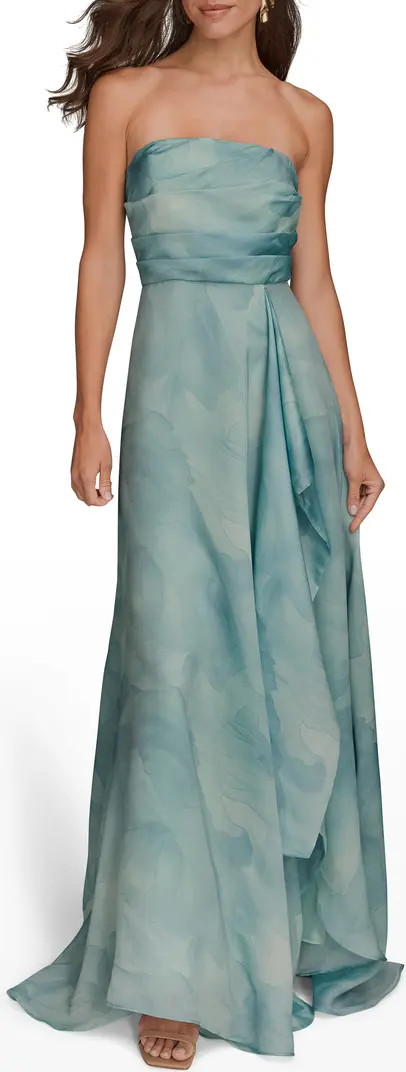 Abstract Floral Strapless Gown | Nordstrom