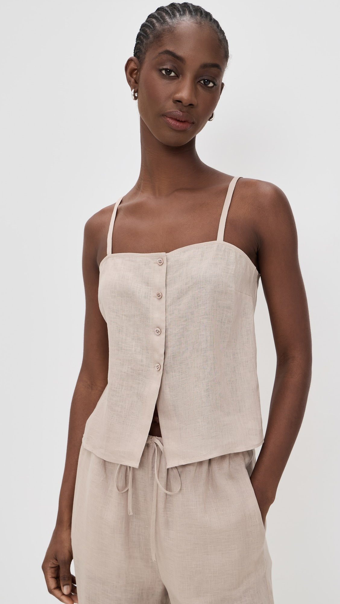 The Linen Button Cami | Shopbop