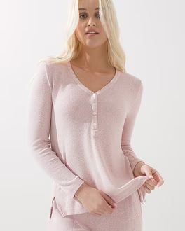 Brushed Cozy Henley Pajama Top | Soma Intimates