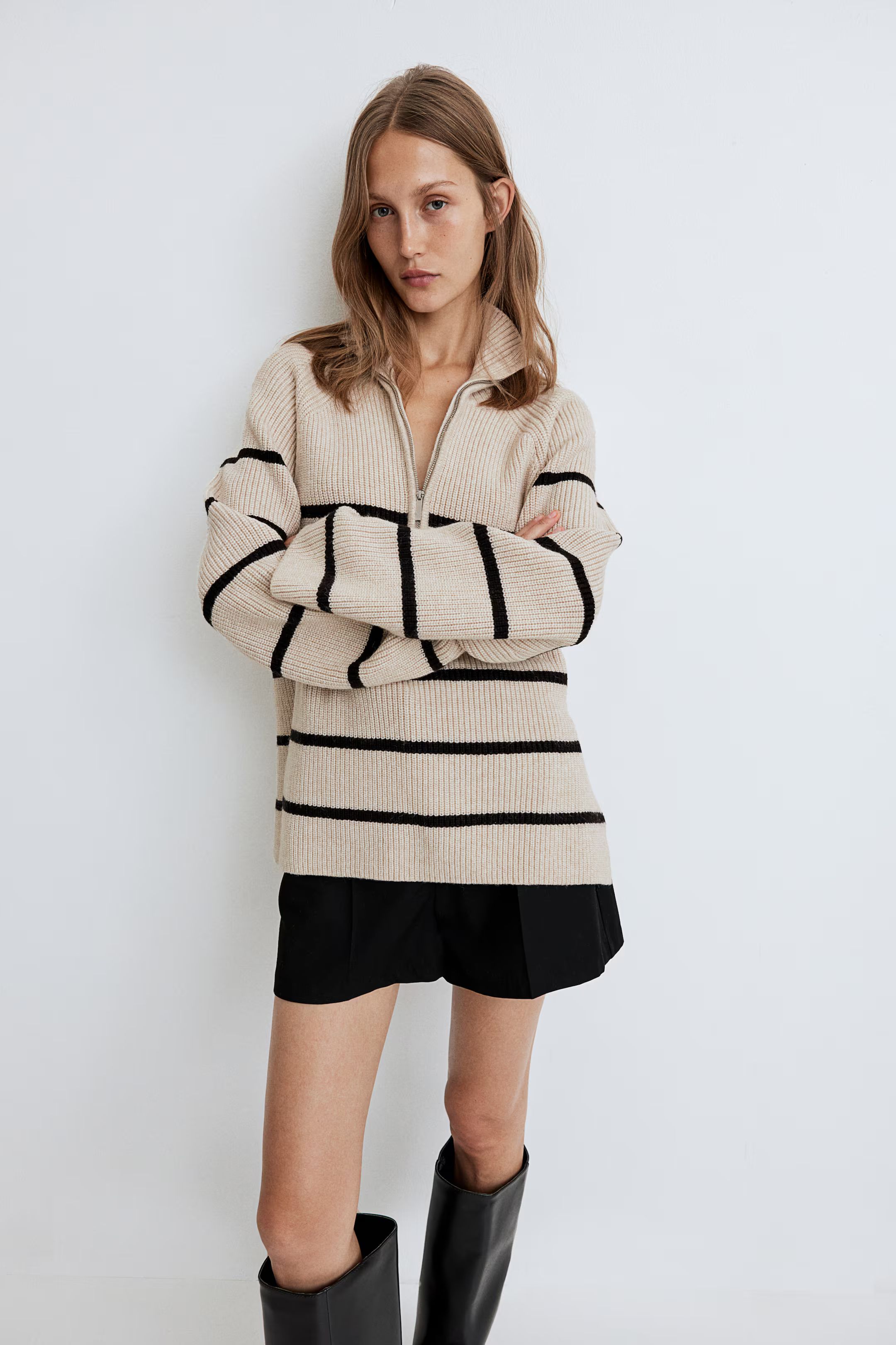 Rib-knit Half-zip Sweater | H&M (US + CA)