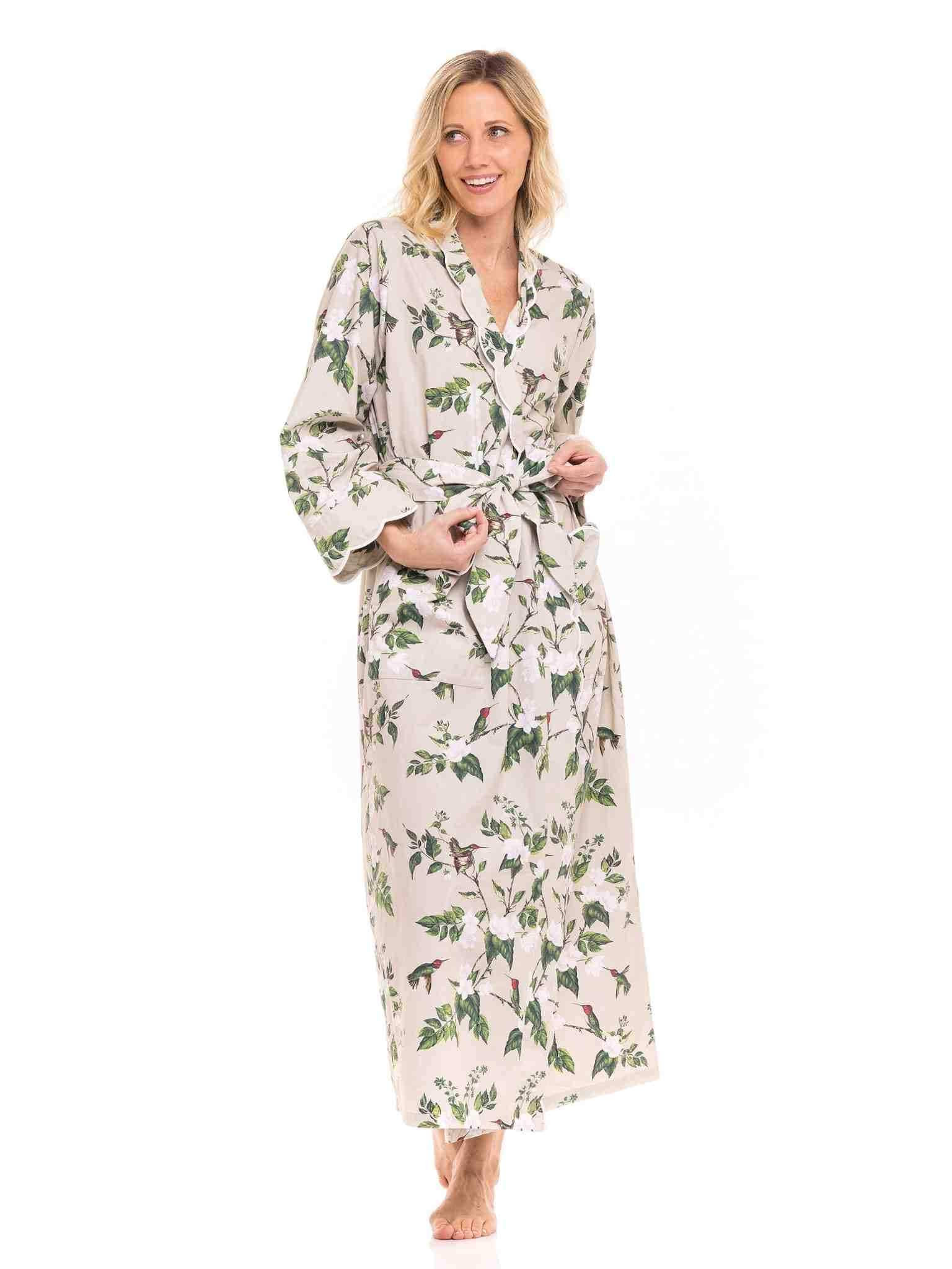 Tan Hummingbird Classic Robe | Heidi Carey