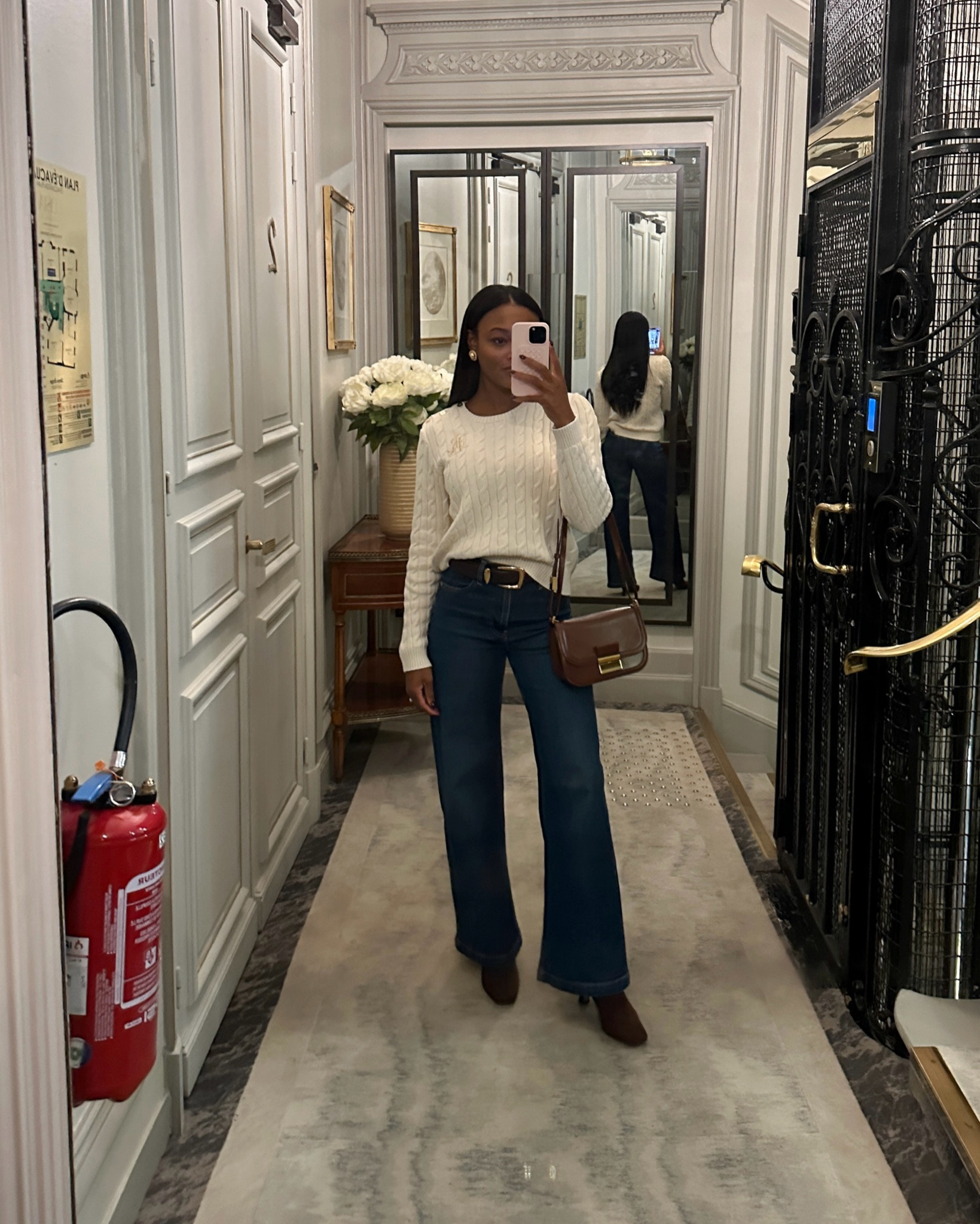 Outfit of the day for lunch in Paris! I’ve been wearing these wide-leg jeans on repeat this fall! 

#LTKShoeCrush #LTKWorkwear #LTKSeasonal